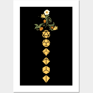 Plants and Flowers Polyhedral Dice Sword Tabletop RPG Posters and Art